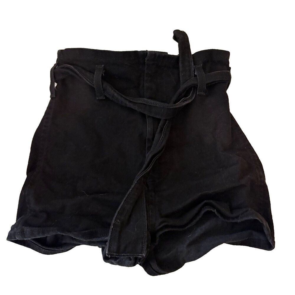 BDG Denim Shorts Women's 27 Black Tie Pin Up High Rise Jean Casual Paperbag